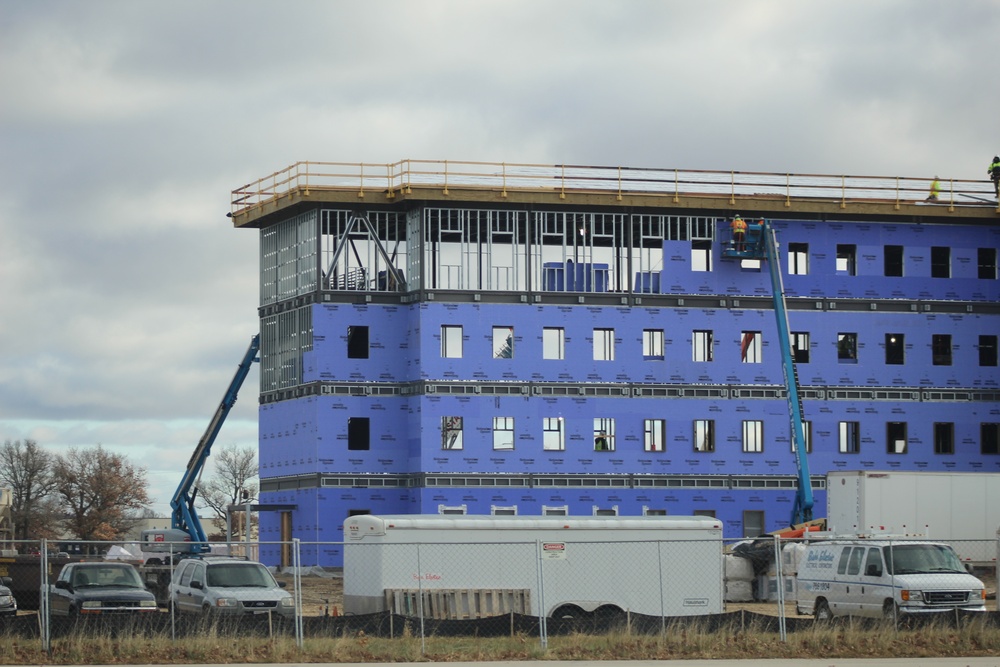 Ongoing Army Corps of Engineers barracks construction project at Fort McCoy