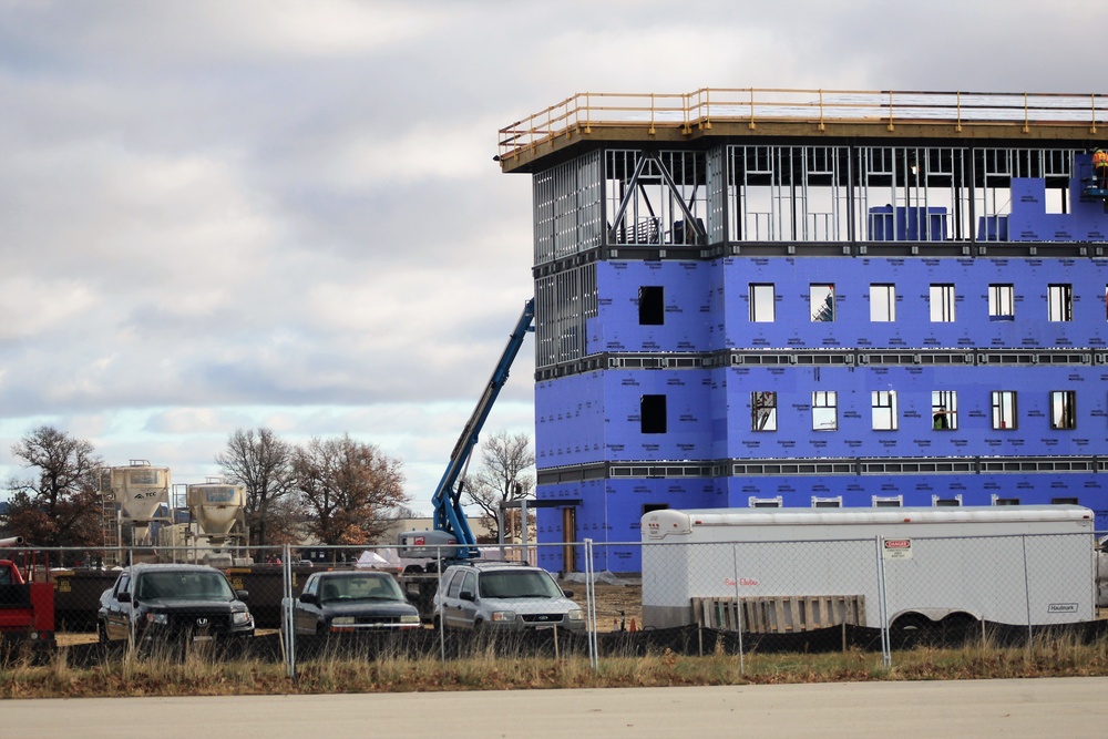 Ongoing Army Corps of Engineers barracks construction project at Fort McCoy