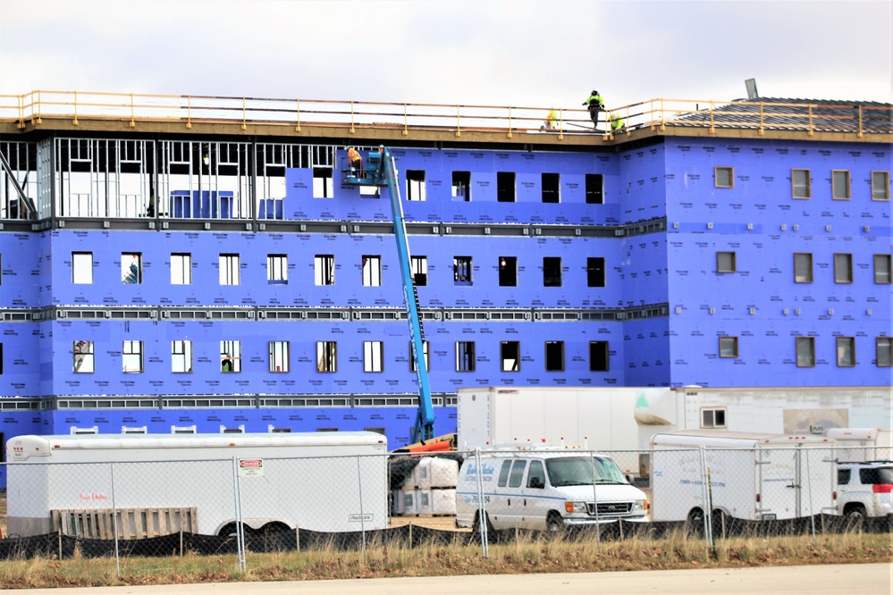 Ongoing Army Corps of Engineers barracks construction project at Fort McCoy