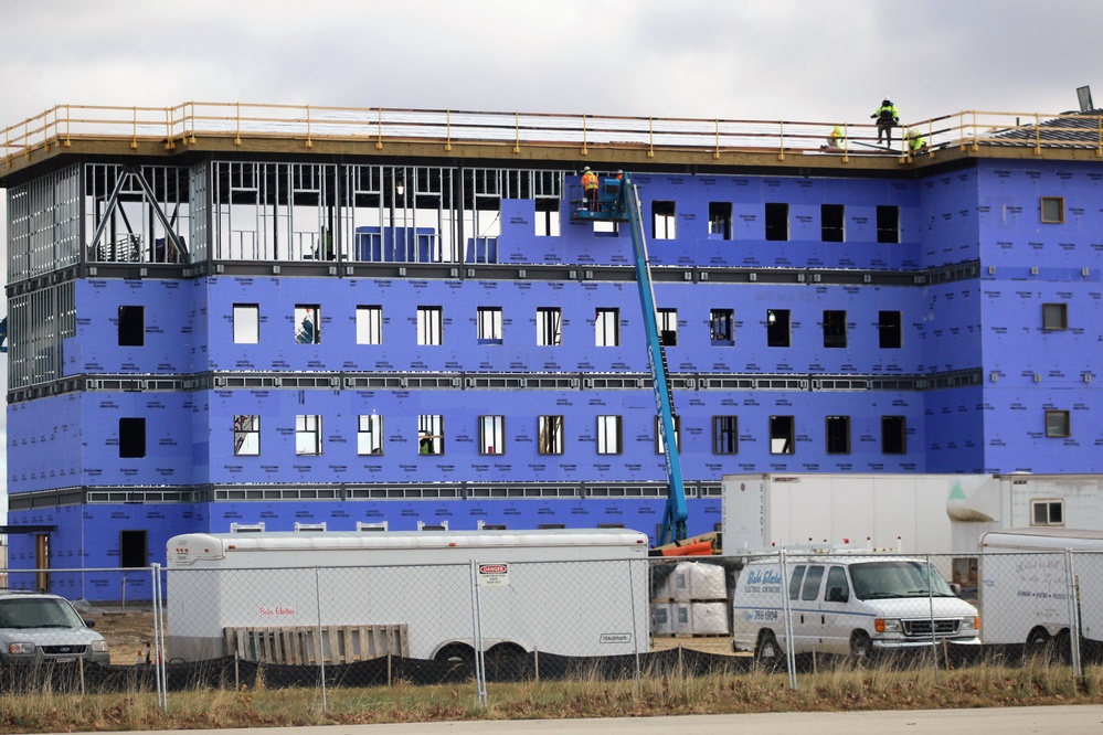 Ongoing Army Corps of Engineers barracks construction project at Fort McCoy