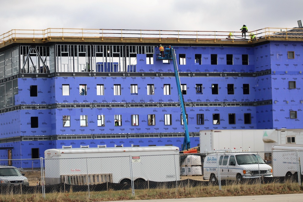 Ongoing Army Corps of Engineers barracks construction project at Fort McCoy