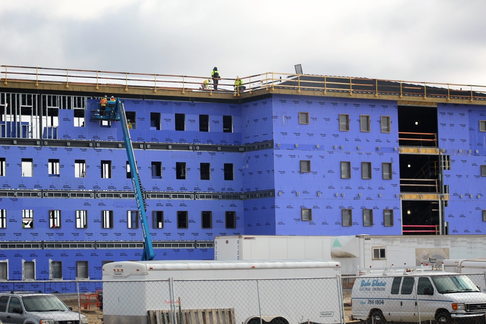 Ongoing Army Corps of Engineers barracks construction project at Fort McCoy