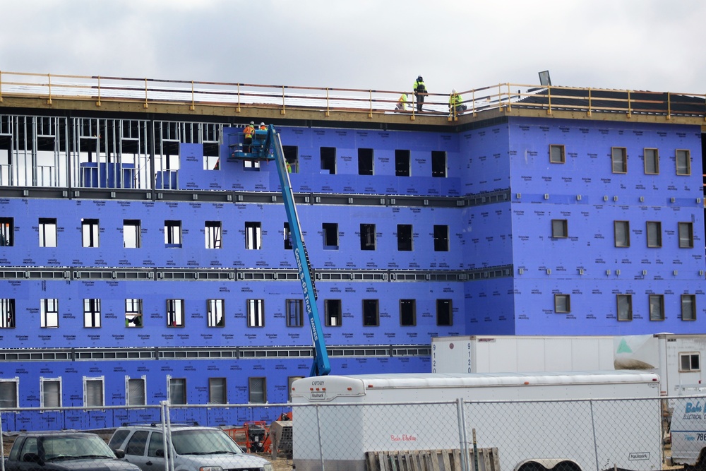 Ongoing Army Corps of Engineers barracks construction project at Fort McCoy