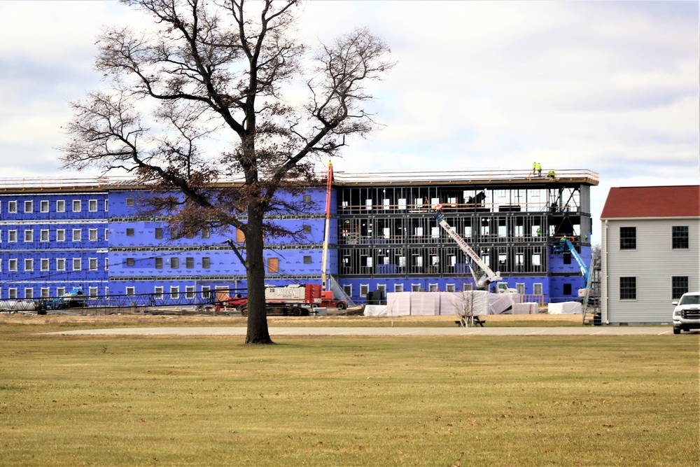 Ongoing Army Corps of Engineers barracks construction project at Fort McCoy