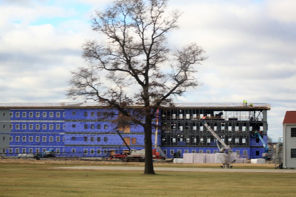 Ongoing Army Corps of Engineers barracks construction project at Fort McCoy