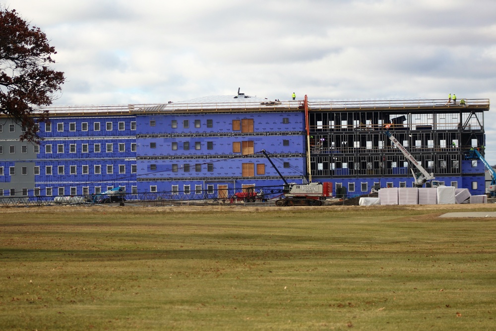 Ongoing Army Corps of Engineers barracks construction project at Fort McCoy