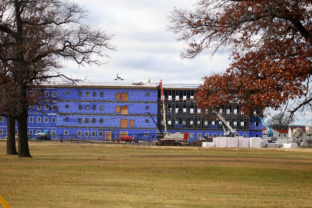 Ongoing Army Corps of Engineers barracks construction project at Fort McCoy