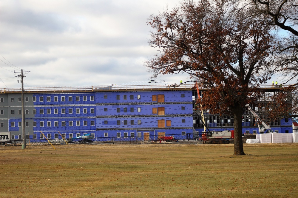 Ongoing Army Corps of Engineers barracks construction project at Fort McCoy