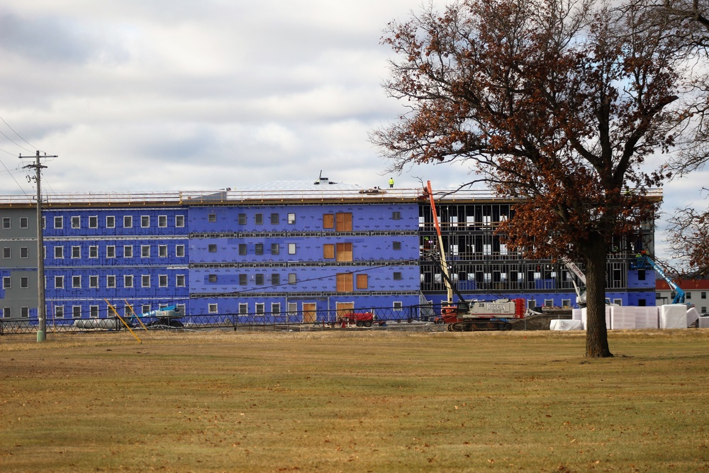 Ongoing Army Corps of Engineers barracks construction project at Fort McCoy