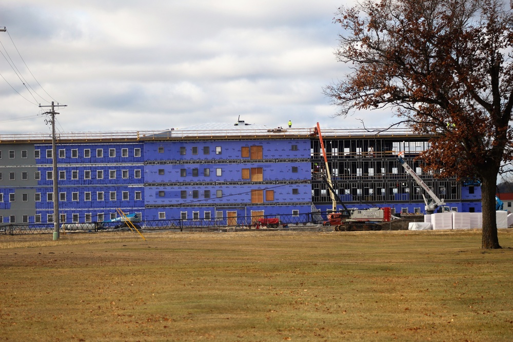 Ongoing Army Corps of Engineers barracks construction project at Fort McCoy