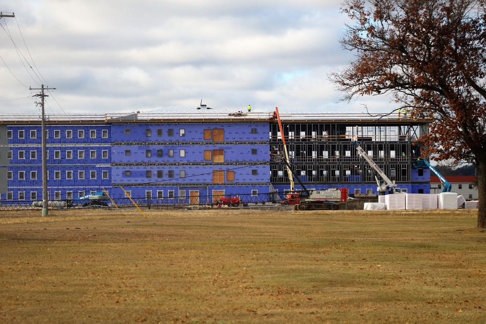 Ongoing Army Corps of Engineers barracks construction project at Fort McCoy