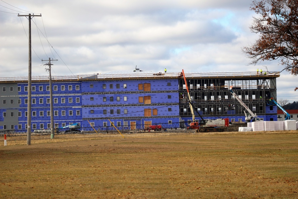 Ongoing Army Corps of Engineers barracks construction project at Fort McCoy