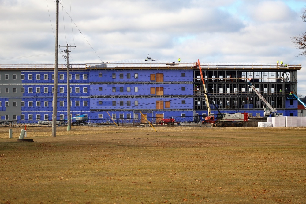 Ongoing Army Corps of Engineers barracks construction project at Fort McCoy