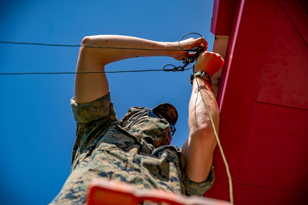 Task force US Marines set up a field expedient antenna in Honduras