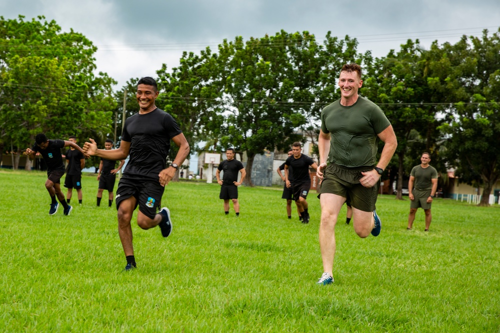 US Marine task force Mobile Training Team run agility training with Honduran Marines
