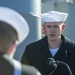 Religious Program Specialist Chief Select Jesse Kiepper presents a commemoration of Pearl Harbor for a Facebook live event onboard USS Cassin Young