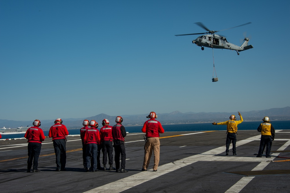 USS Carl Vinson Conducts Vertical Replenishment