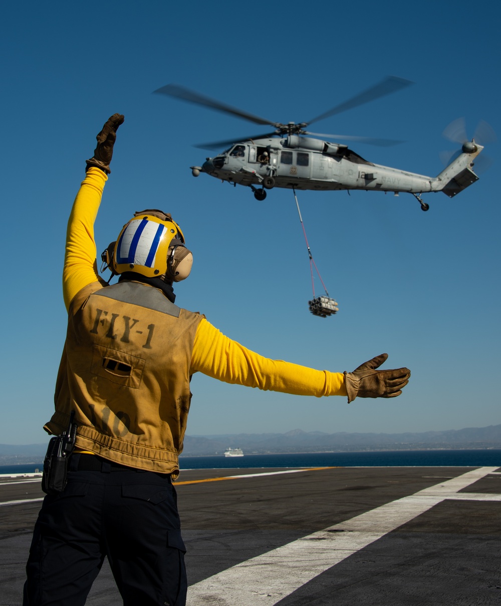 USS Carl Vinson Conducts Vertical Replenishment