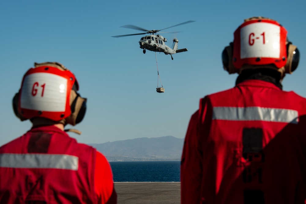 USS Carl Vinson Conducts Vertical Replenishment