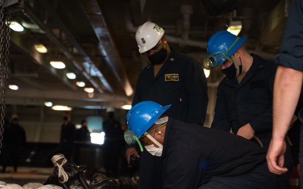 Deck Department Sailors Lower Anchor Chain