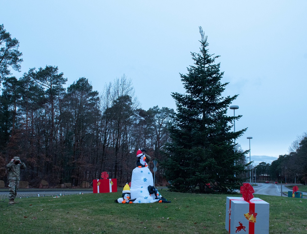 Inbound holiday cheer in tree, two, one