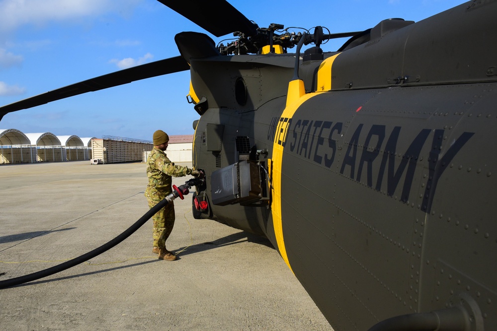 Air Force medics conduct MEDEVAC training with Army aviation battalion