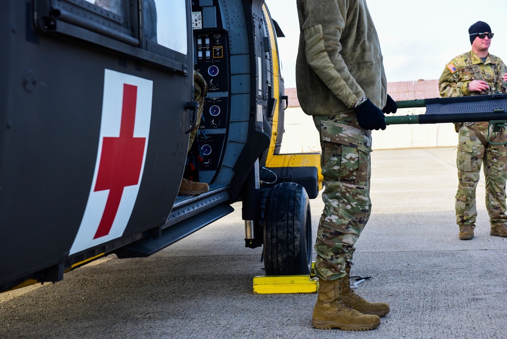 Air Force medics conduct MEDEVAC training with Army aviation battalion