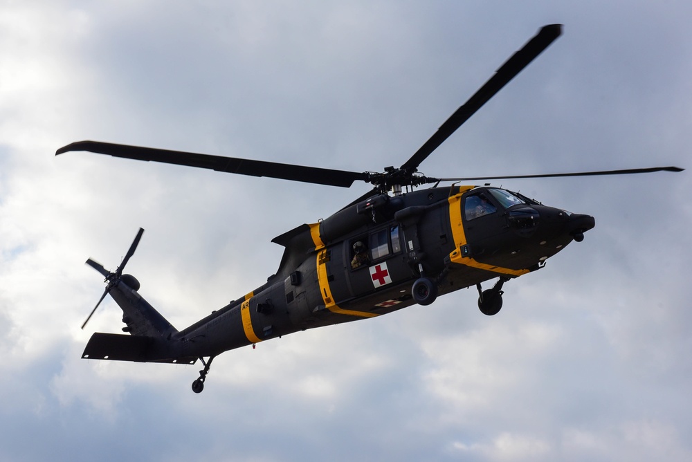 Air Force medics conduct MEDEVAC training with Army aviation battalion