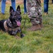 K-9 handler gives working dog demonstration for Kosovo students