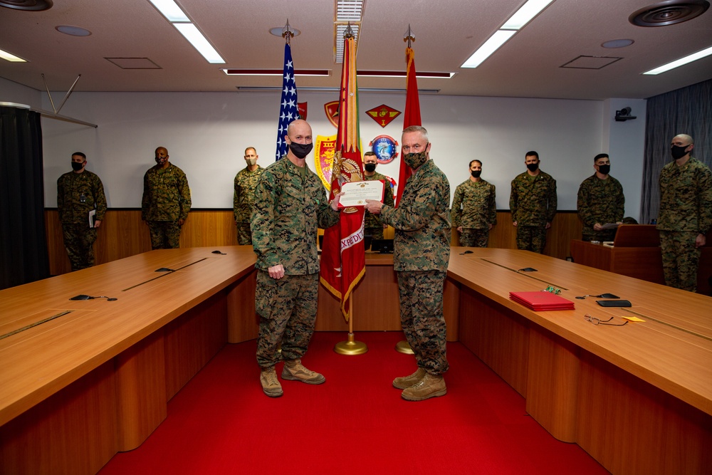 U.S. Marines Receive Navy-Marine Corps Achievement Medal