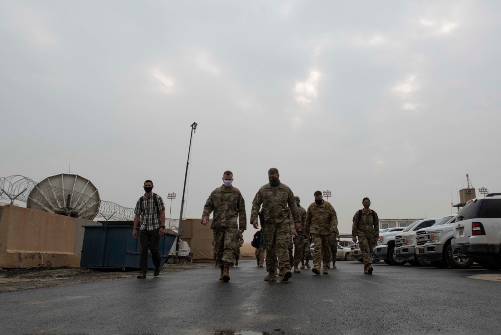 9AF AFCENT Commander, Command Chief visit Cargo City