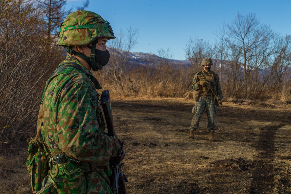 3/8 and JGSDF troops exchange patrol and infiltration tactics