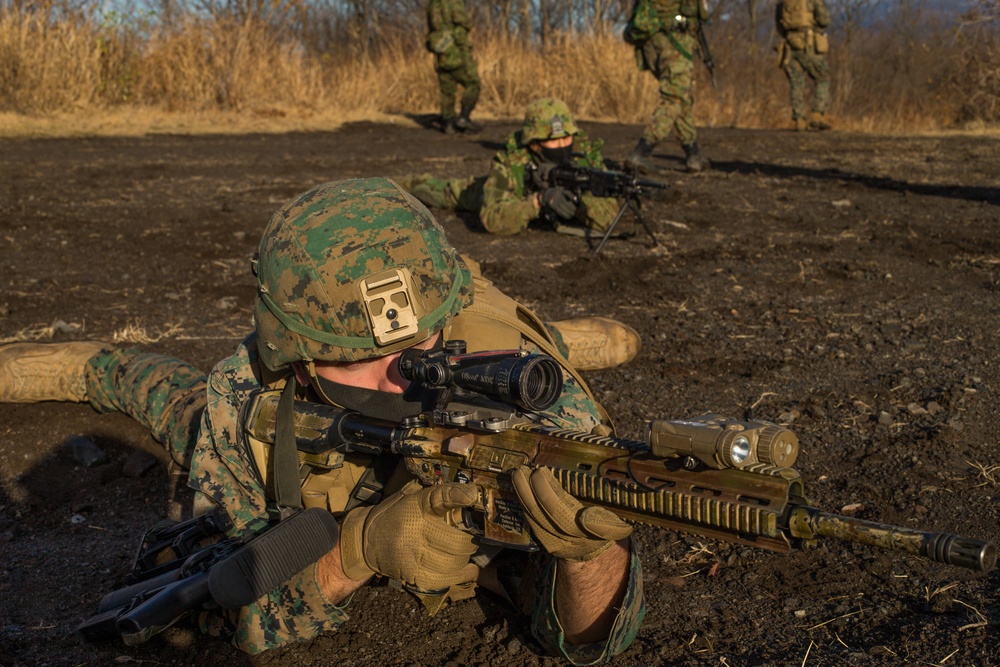 3/8 and JGSDF troops exchange patrol and infiltration tactics