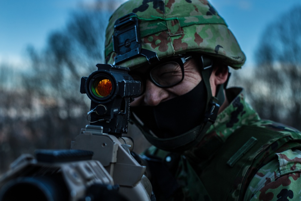 3/8 and JGSDF troops exchange patrol and infiltration tactics