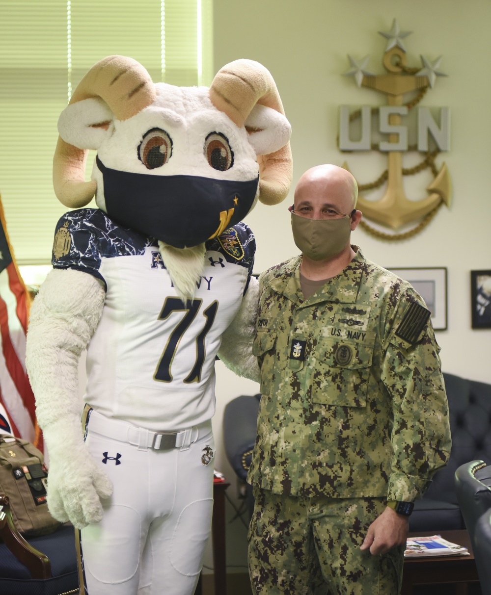 2020 Army-Navy Game: Bill the Goat Visits MCPON