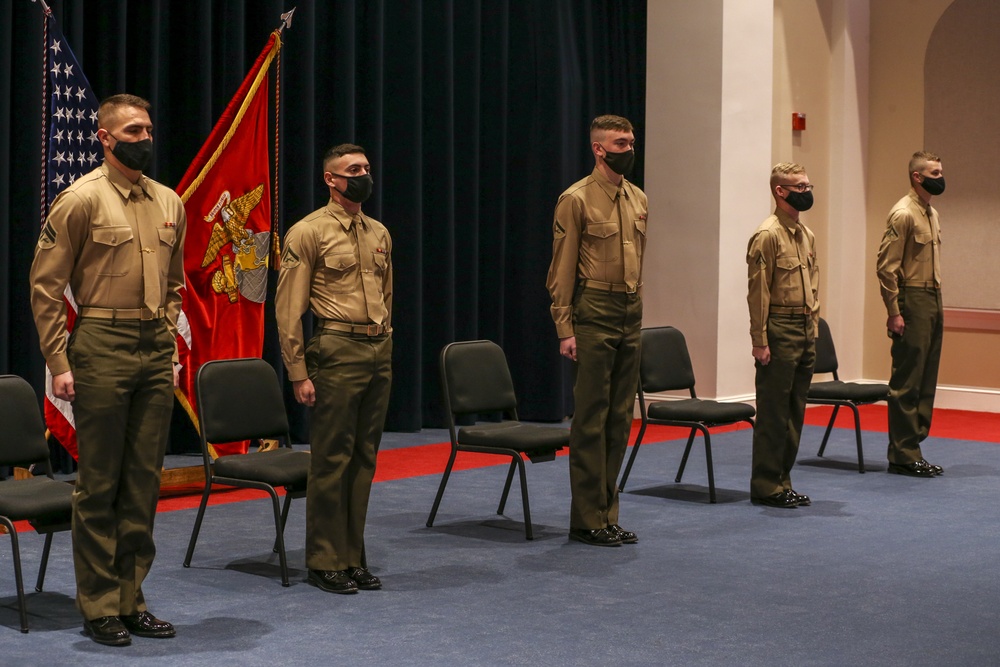 Marines Awarded Certificate of Appreciation at Marine Barracks Washington