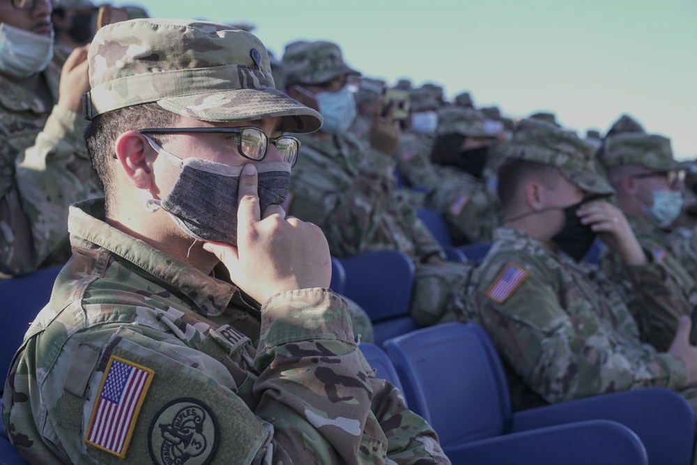 Lt. Gen. Pat White addresses soldiers concern