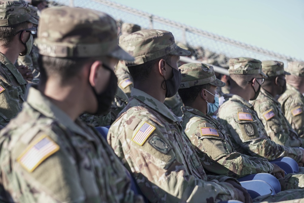 Lt. Gen. Pat White addresses soldiers concern