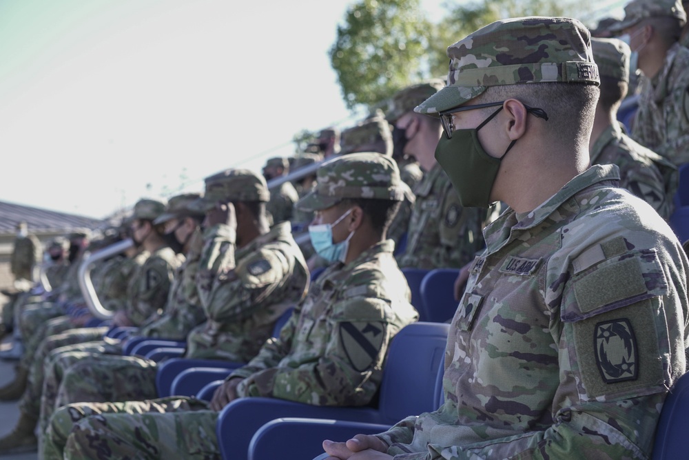 Lt. Gen. Pat White addresses soldiers concern