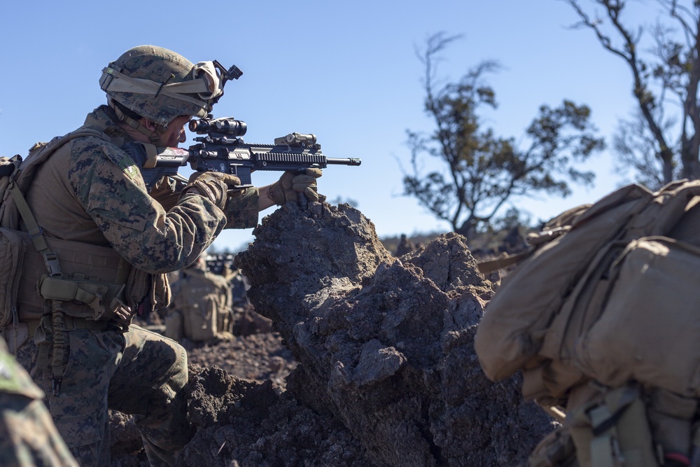 BLT 1/4 Marines, Sailors conduct live-fire range at Pohakuloa Training Area