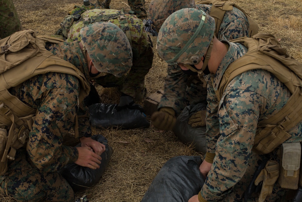 3/8 and JGSDF practice integrated defense techniques