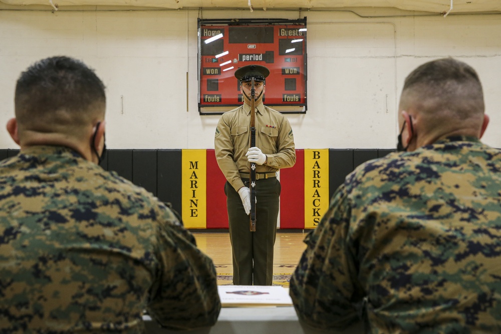 Color Guard Marines try out for “The Commandant’s Four”