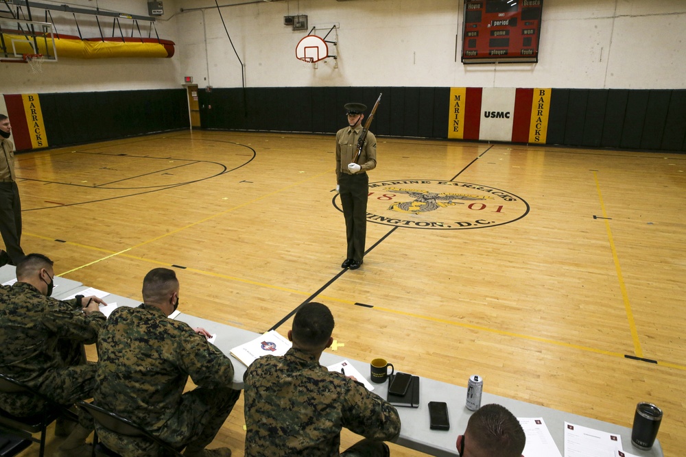 Color Guard Marines try out for “The Commandant’s Four”