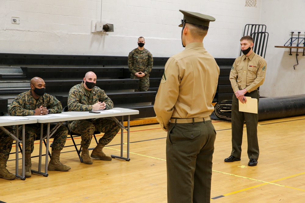 Color Guard Marines try out for “The Commandant’s Four”