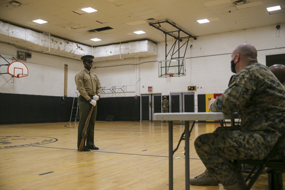 Color Guard Marines try out for “The Commandant’s Four”