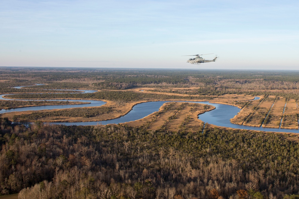HMLA 269 conducts aerial shooting range