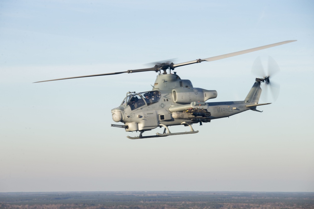 HMLA 269 conducts aerial shooting range