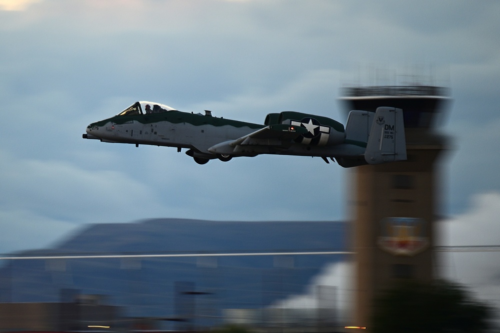 A-10 Thunderbolt II Demonstration Team over Arizona sunrise