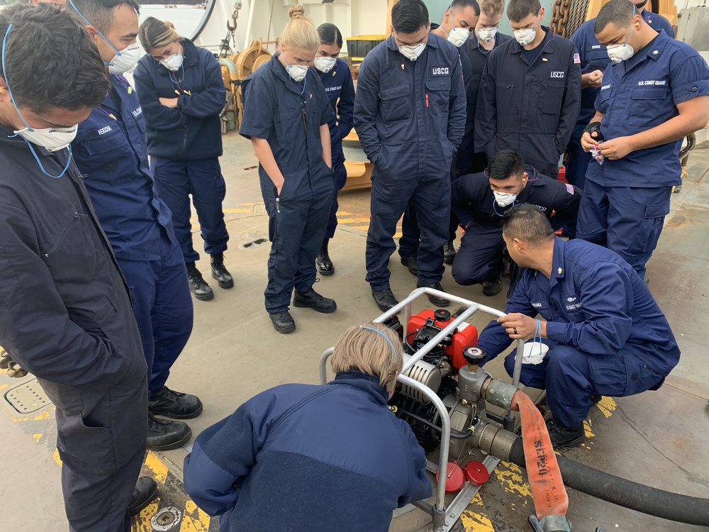 Coast Guard Cutter Juniper crew conduct training