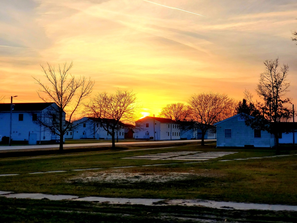 Sunset at Fort McCoy's cantonment area